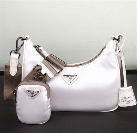 prada white bag crossbody|Prada bag with small pouch.